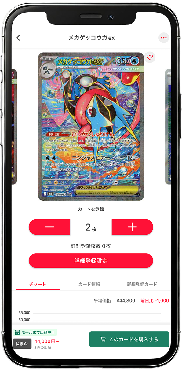 カード相場と連動し資産が日々変動！